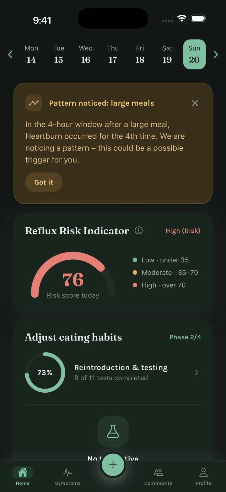 FluxFree dashboard in dark mode