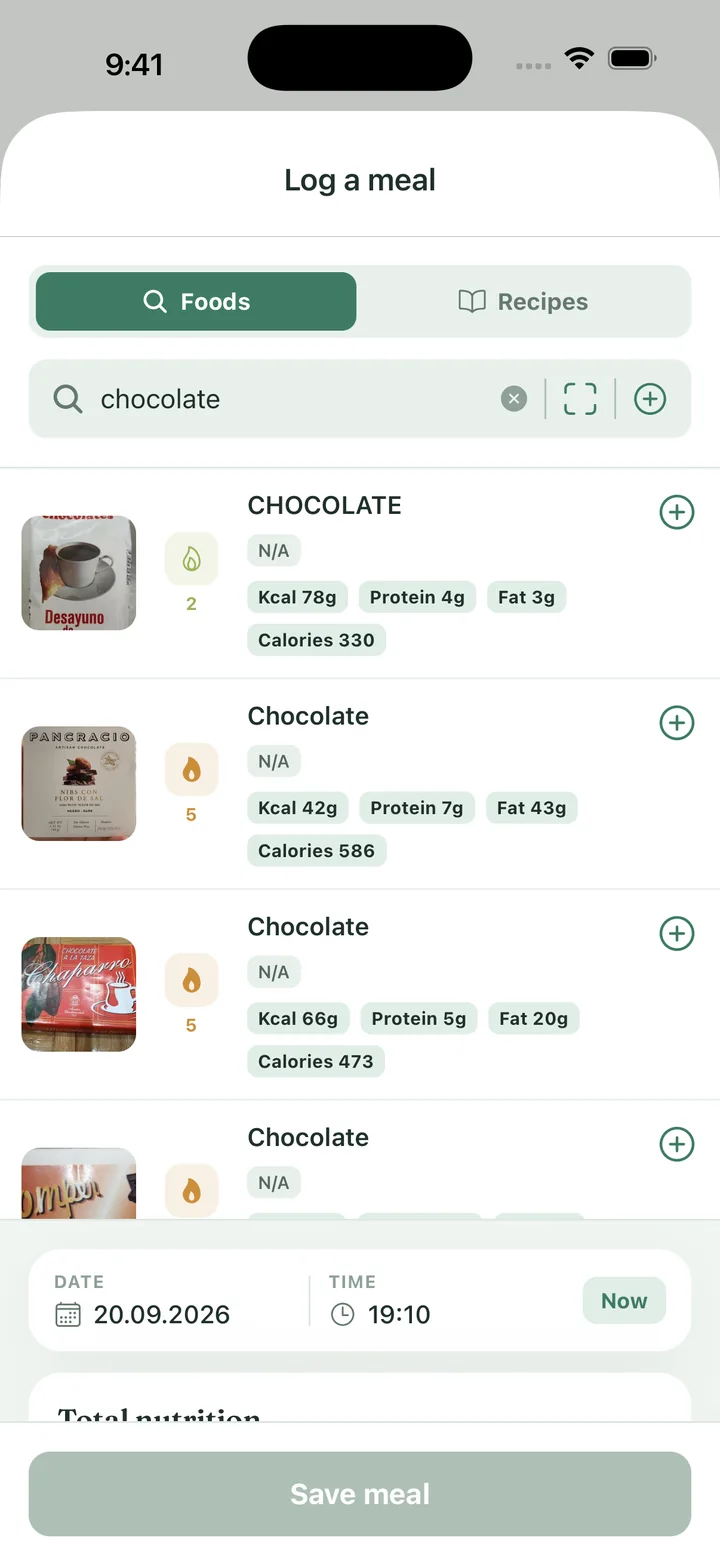 FluxFree food search with a reflux score for each product